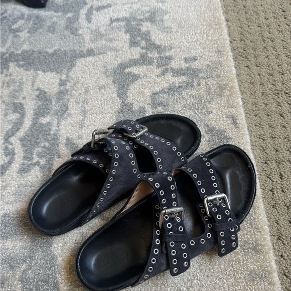 Isabel Marant Lennyo Studded Leather Slides - Picture 1 of 3